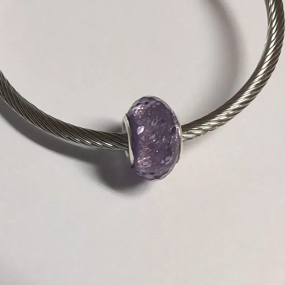 Purple Sparkly Charm‎ for Pandora Style Bracelet
